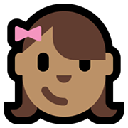 👧🏽 Emoji Mädchen: mittlere Hautfarbe Microsoft Windows 10 May 2019 Update.