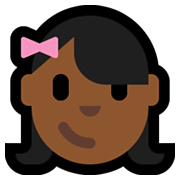 👧🏾 Emoji Mädchen: mitteldunkle Hautfarbe Microsoft Windows 10 May 2019 Update.