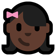 👧🏿 Emoji Niña: Tono De Piel Oscuro en Microsoft Windows 10 May 2019 Update.