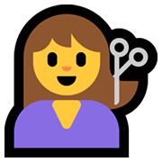 Emoji 💇 Taglio Di Capelli su Microsoft Windows 10 May 2019 Update.