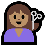 Emoji 💇🏽 Taglio Di Capelli: Carnagione Olivastra su Microsoft Windows 10 May 2019 Update.
