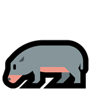 Émoji 🦛 Hippopotame sur Microsoft Windows 10 May 2019 Update.