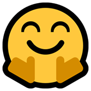 🤗 Emoji Cara Con Manos Abrazando en Microsoft Windows 10 May 2019 Update.