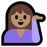 💁🏽 Emoji Persona De Mostrador De Información: Tono De Piel Medio en Microsoft Windows 10 May 2019 Update.