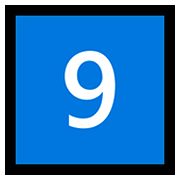 Emoji 9️⃣ Tasto: 9 su Microsoft Windows 10 May 2019 Update.