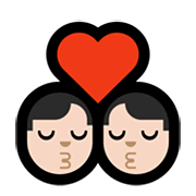 👨🏻‍❤️‍💋‍👨🏻 Emoji sich küssendes Paar - Mann: helle Hautfarbe, Mann: helle Hautfarbe Microsoft Windows 10 May 2019 Update.