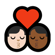 👨🏻‍❤️‍💋‍👨🏾 Emoji sich küssendes Paar - Mann: helle Hautfarbe, Mann: mitteldunkle Hautfarbe Microsoft Windows 10 May 2019 Update.