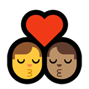 👨‍❤️‍💋‍👨🏽 Emoji Beso - Hombre, Hombre: Tono De Piel Medio en Microsoft Windows 10 May 2019 Update.