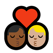 Emoji 👨🏾‍❤️‍💋‍👨🏼 Bacio Tra Coppia - Uomo: Carnagione Abbastanza Scura, Uomo: Carnagione Abbastanza Chiara su Microsoft Windows 10 May 2019 Update.