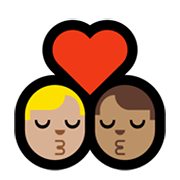 👨🏼‍❤️‍💋‍👨🏽 Emoji sich küssendes Paar - Mann: mittelhelle Hautfarbe, Mann: mittlere Hautfarbe Microsoft Windows 10 May 2019 Update.