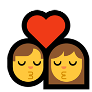 👨‍❤️‍💋‍👩 Emoji Beijo - Homem, Mulher na Microsoft Windows 10 May 2019 Update.
