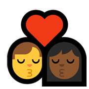Emoji 👨‍❤️‍💋‍👩🏾 Bacio Tra Coppia Uomo, Donna: Carnagione Abbastanza Scura su Microsoft Windows 10 May 2019 Update.