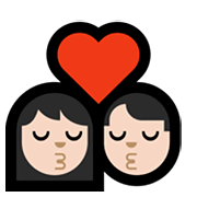 👩🏻‍❤️‍💋‍👨🏻 Emoji sich küssendes Paar - Frau: helle Hautfarbe, Mann: helle Hautfarbe Microsoft Windows 10 May 2019 Update.
