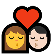 👩‍❤️‍💋‍👨🏻 Emoji sich küssendes Paar - Frau, Mann: helle Hautfarbe Microsoft Windows 10 May 2019 Update.