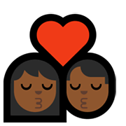 👩🏾‍❤️‍💋‍👨🏾 Emoji sich küssendes Paar - Frau: mitteldunkle Hautfarbe, Mann: mitteldunkle Hautfarbe Microsoft Windows 10 May 2019 Update.