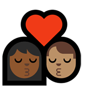 👩🏾‍❤️‍💋‍👨🏽 Emoji sich küssendes Paar - Frau: mittelhelle Hautfarbe, Mann: mittlere Hautfarbe Microsoft Windows 10 May 2019 Update.