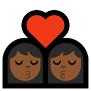👩🏾‍❤️‍💋‍👩🏾 Emoji sich küssendes Paar - Frau: mitteldunkle Hautfarbe, Frau:mitteldunkle Hautfarbe Microsoft Windows 10 May 2019 Update.