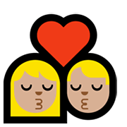 Emoji 👩🏼‍❤️‍💋‍👨🏼 Bacio Tra Coppia - Donna: Carnagione Abbastanza Chiara, Uomo: Carnagione Abbastanza Chiara su Microsoft Windows 10 May 2019 Update.