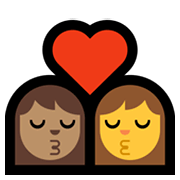 👩🏽‍❤️‍💋‍👩 Emoji Beso - Mujer: Tono De Piel Medio, Mujer en Microsoft Windows 10 May 2019 Update.