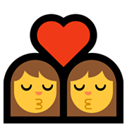 👩‍❤️‍💋‍👩 Emoji sich küssendes Paar: Frau, Frau Microsoft Windows 10 May 2019 Update.
