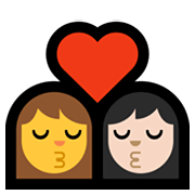👩‍❤️‍💋‍👩🏻 Emoji sich küssendes Paar - Frau, Frau: helle Hautfarbe Microsoft Windows 10 May 2019 Update.