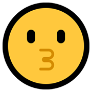 Emoji 😗 Faccina Che Bacia su Microsoft Windows 10 May 2019 Update.