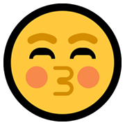 😚 Emoji küssendes Gesicht mit geschlossenen Augen Microsoft Windows 10 May 2019 Update.