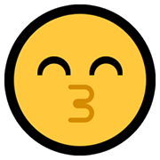 Emoji 😙 Faccina Che Bacia Con Occhi Sorridenti su Microsoft Windows 10 May 2019 Update.