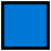 Emoji 🟦 Quadrato Blu su Microsoft Windows 10 May 2019 Update.