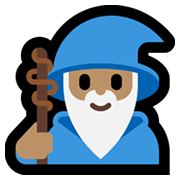 Emoji 🧙🏽 Mago: Carnagione Olivastra su Microsoft Windows 10 May 2019 Update.