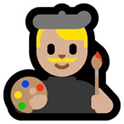 Emoji 👨🏼‍🎨 Artista Uomo: Carnagione Abbastanza Chiara su Microsoft Windows 10 May 2019 Update.