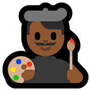 👨🏾‍🎨 Emoji Artista Hombre: Tono De Piel Oscuro Medio en Microsoft Windows 10 May 2019 Update.