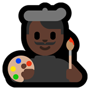 👨🏿‍🎨 Emoji Künstler: dunkle Hautfarbe Microsoft Windows 10 May 2019 Update.