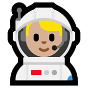 👨🏼‍🚀 Emoji Astronaut: mittelhelle Hautfarbe Microsoft Windows 10 May 2019 Update.