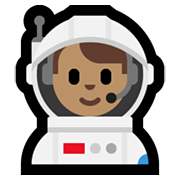 Émoji 👨🏽‍🚀 Astronaute Homme : Peau Légèrement Mate sur Microsoft Windows 10 May 2019 Update.