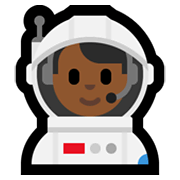 👨🏾‍🚀 Emoji Astronauta Hombre: Tono De Piel Oscuro Medio en Microsoft Windows 10 May 2019 Update.
