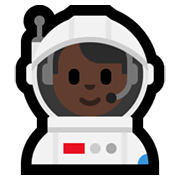 Emoji 👨🏿‍🚀 Astronauta Uomo: Carnagione Scura su Microsoft Windows 10 May 2019 Update.