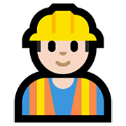 👷🏻‍♂️ Emoji Obrero Hombre: Tono De Piel Claro en Microsoft Windows 10 May 2019 Update.