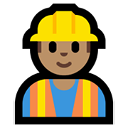 Emoji 👷🏽‍♂️ Operaio Edile Uomo: Carnagione Olivastra su Microsoft Windows 10 May 2019 Update.