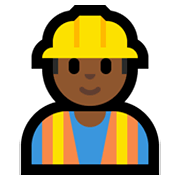 👷🏾‍♂️ Emoji Obrero Hombre: Tono De Piel Oscuro Medio en Microsoft Windows 10 May 2019 Update.