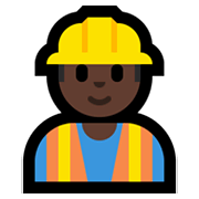 👷🏿‍♂️ Emoji Bauarbeiter: dunkle Hautfarbe Microsoft Windows 10 May 2019 Update.