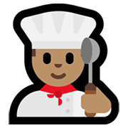 Émoji 👨🏽‍🍳 Cuisinier : Peau Légèrement Mate sur Microsoft Windows 10 May 2019 Update.
