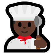 Émoji 👨🏿‍🍳 Cuisinier : Peau Foncée sur Microsoft Windows 10 May 2019 Update.