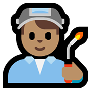 👨🏽‍🏭 Emoji Fabrikarbeiter: mittlere Hautfarbe Microsoft Windows 10 May 2019 Update.