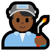 👨🏾‍🏭 Emoji Operario: Tono De Piel Oscuro Medio en Microsoft Windows 10 May 2019 Update.