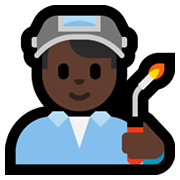 👨🏿‍🏭 Emoji Fabrikarbeiter: dunkle Hautfarbe Microsoft Windows 10 May 2019 Update.