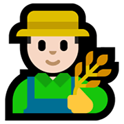 👨🏻‍🌾 Emoji Agricultor: Tono De Piel Claro en Microsoft Windows 10 May 2019 Update.
