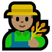 👨🏽‍🌾 Emoji Agricultor: Tono De Piel Medio en Microsoft Windows 10 May 2019 Update.