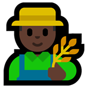 👨🏿‍🌾 Emoji Agricultor: Tono De Piel Oscuro en Microsoft Windows 10 May 2019 Update.