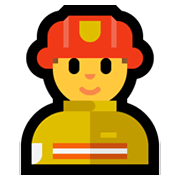 Emoji 👨‍🚒 Pompiere Uomo su Microsoft Windows 10 May 2019 Update.